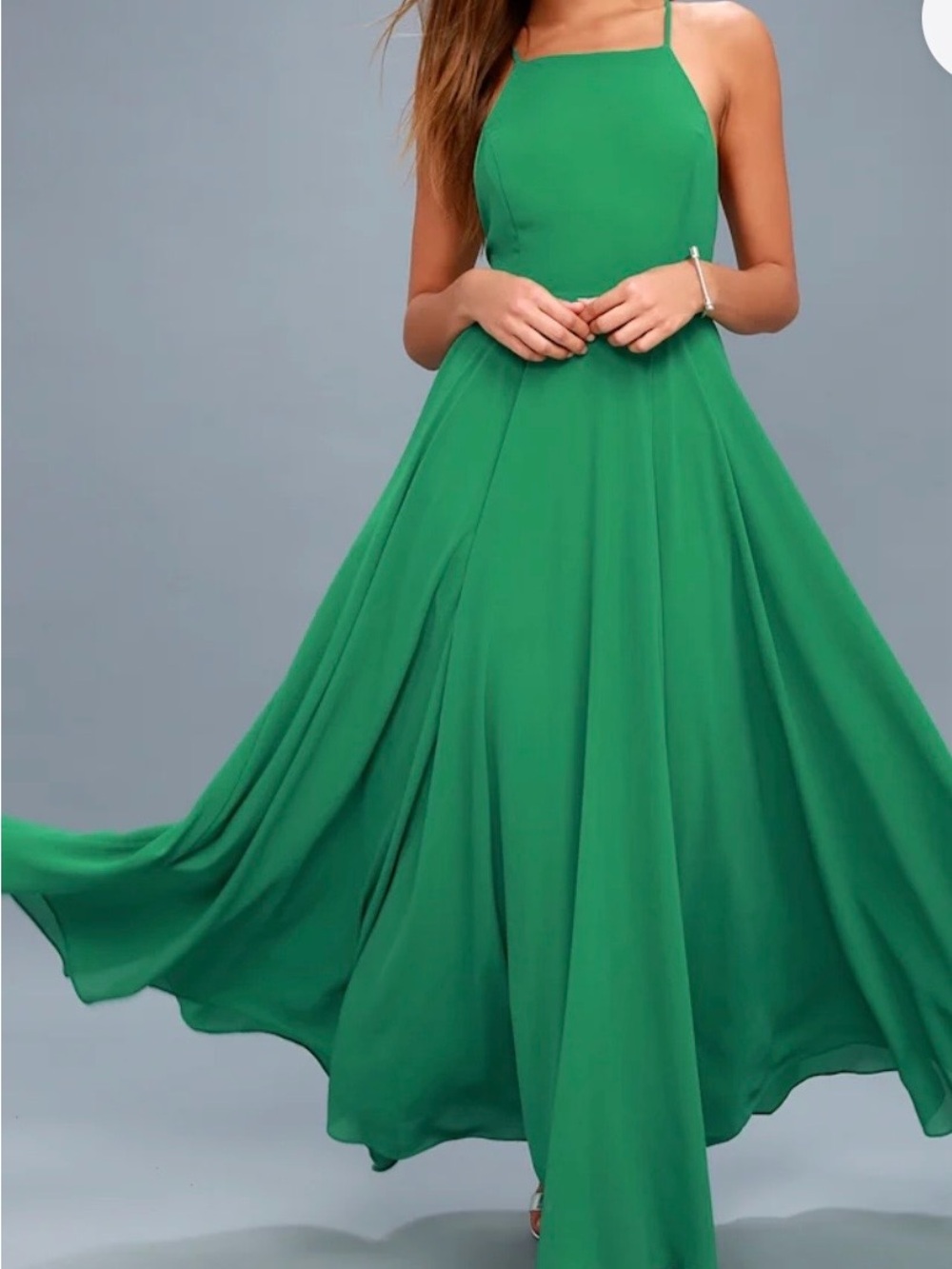 Lulu's Mythical Kind of Love Green Halter Maxi Dress